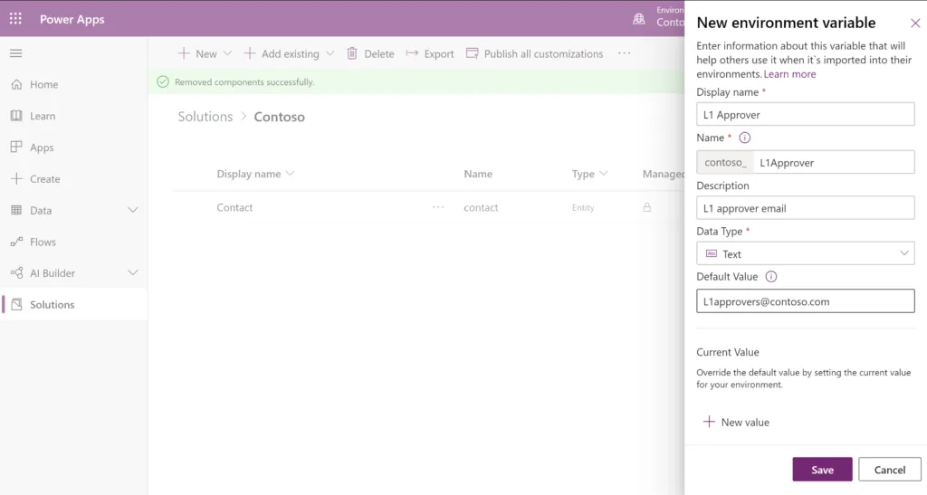 new environment variable
